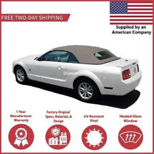 2005-14 Ford Mustang Convertible Soft Top w/ DOT Approved Heated Glass, Stone picture