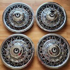 New Set of 4 Hub Caps 14 inch REAR WHEEL DRIVE TYPE Metal Wire Wheel Covers picture