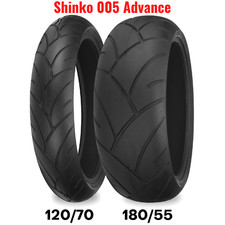 New Shinko 005 Advance Motorcycle Tire Set Front Rear 120 + 180/55 Radial 17