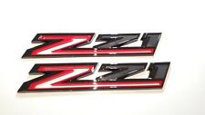 2pc 2019-2022 Chevy Silverado Z71 Emblem OEM Fender Letter Badge Gloss Black Red picture