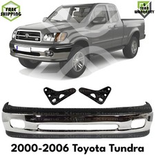 Front Bumper Chrome Steel & Bumper Brackets Kit For 2000-2006 Toyota Tundra picture