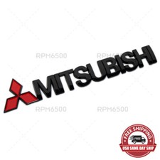 For Mitsubishi Logo Letter Sport Rear Liftgate Tailgate Lid Badge Emblem Black picture