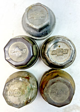 Antique 1920s Original Chevrolet Center Rim Gease Cup Cap/Hub Covers - Lot of 5 picture