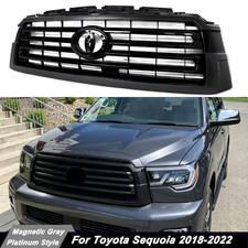 Magnetic Gray+Gloss Black Front Bumper Grille Grill For 2018-2022 Toyota Sequoia picture