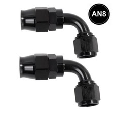 LokoCar 8AN PTFE Hose End Fittings 90° Degree AN8 Black Fits for PTFE Hose 2Pcs picture