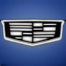 Cadillac Escalade Monochrome White LED Logo 2015-2024 Illuminated Emblem Front picture