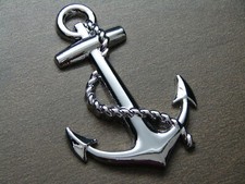 ANCHOR 3D CAR EMBLEM STICKER DECAL.USN NAVY ANCHOR HEAVY DUTY DIE CAST METAL picture