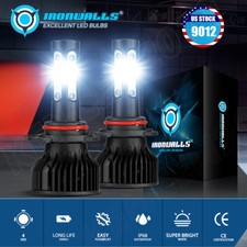 Pair 4 Sides 9012 LED Headlight High/Low Beam Bulbs SUPER BRIGHT 1800000LM 6000K picture