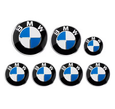 7pcs BMW Blue White Emblem Centre Caps Badges Set 82mm 74mm 68mm 45mm UK picture
