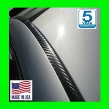 FITS GENESIS BLACK CARBON FIBER 2PC ROOF TOP TRIM DRIP MOLDINGS COVERS KIT SET picture