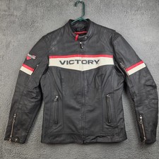 Victory Motorcycles Leather Jacket Women's Extra Large Biker Black Riding picture