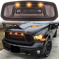 Grill for 2013-2018 Dodge Ram 1500 Front Grille Upper Bumper Mesh W/Letters& LED picture