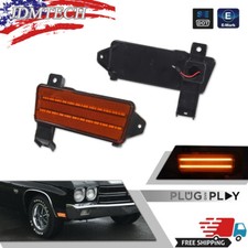 2x OE-Style Amber LED Side Marker Light For 1970 Chevy Chevelle El Camino Malibu picture