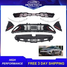 Front Grille & Bumper Trim & Radiator & Foglamp Cover Kit For 22-24 Kia Forte GT picture
