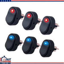 6Pcs Oval LED Rocker Switch, On-Off Toggle, 3Pin SPST 12V 30A picture