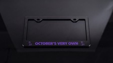 Purple October's Very Own OVO License Plate Frame - Black PREMIUM Smooth Metal picture