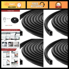 32Ft Universal Black Rubber Car Door Edge Guards - U Shape Protector Trim for Se picture