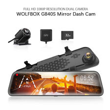 WOLFBOX Mirror Dash Camera 1080P MINI USB Front and Rear View Dash Cam picture