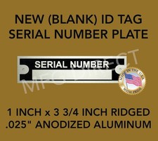 SERIAL NUMBER  BLANK DATA PLATE DOOR TAG VEHICLE ID NEW USA SHIP W/TRACKING picture
