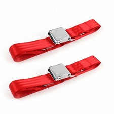 Chevy Impala 1961 - 1964 Airplane 2pt Red Lap Bucket Seat Belt Kit - 2 Belts  picture