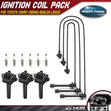 New 3x Ignition Coil & 6x Iridium Spark Plugs & 3x Wires for Toyota Camry Sienna picture