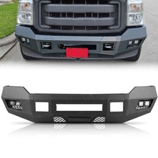 Offroad Carbon Steel Front Bumper Fits 2011-2016 Ford F250 F350 w/4 LED Lights picture