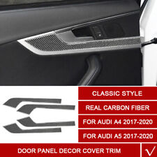 Real Carbon Fiber Door Panel Decorative Cover Trim For Audi A4 B9 A5 2017-2020 picture