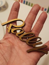 Vtg OEM Vespa Rally Legshield Emblem Badge Original Metal Script Piaggio 180 200 picture