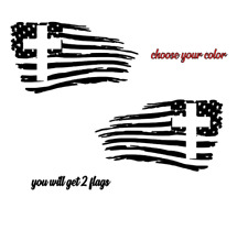 USA CROSS Distressed American Flag Car Window Vinyl Decal Graphic Sticker NEW picture