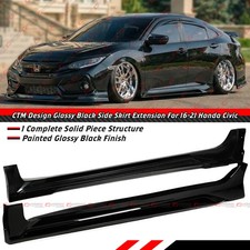 For 16-21 Honda Civic Sedan Hatchback FC FK4 FK7 CTM Black Side Skirt Extension picture