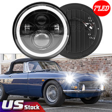 Pair 7 Inch Round LED Headlights High/Low Beam For MG MGB 1969-1981 picture