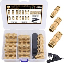 CheeMuii 23PCS Brass DOT Air Line Fittings Kit 1/4 3/8 1/2 for Trucks picture