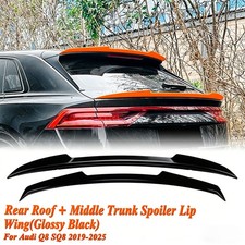 2pcs Gloss Black Car Rear Trunk Spoiler Lip Wing For Audi Q8 SQ8 2019-2025 USA picture