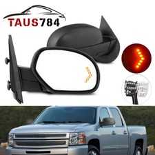 Left + Right Power Heated Tow Mirrors For 07-13 Chevy Silverado Sierra w/Arrow picture