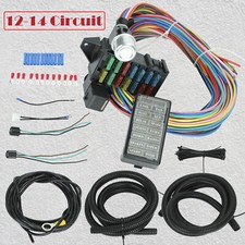 Universal 14 Fuse 12-14 Circuit Wiring Harness For StreetRod Race GXL Copper picture
