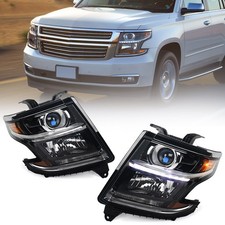 Pair Right+Left Halogen Headlight W/LED DRL For 2015-2020 Chevy Tahoe Suburban picture