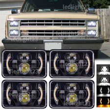 Fit 1984-1986 Chevrolet Suburban C10/C20/K10/K20 Rectangular Headlights 4PCS New picture