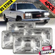 For Chevrolet C1500 1988-1991 4PCS Hi-Low DRL LED Square Headlights picture