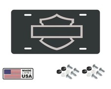  Harley Davidson Bar and Shield Gloss Black aluminum license plate, Silver Logo picture