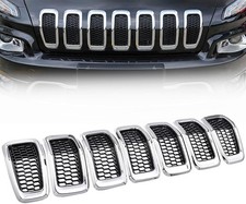 7x Chrome Front Bumper Grille Insert Honeycomb Mesh For 2014-2018 Jeep Cherokee picture