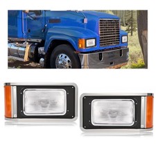 HECASA Pair Headlights w/Bezels Compatible with 1990-2017 Mack picture