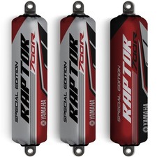 Burgundy & Grey Shock Covers for Yamaha Raptor YFM700R [Special Edition] (Set 3) picture
