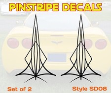 Geometric Pinstripe Scroll Decals Pair - For Car, Truck, Motorcycle, ATV SD08 picture