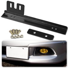 JDM Universal Black Front Bumper License Plate Mount Bracket Relocator Holder picture