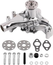 Chrome Long Water Pump High Volume Flow For Small Block Chevy 283 305 350 400 picture