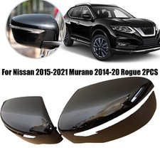 Pair Gloss Black Mirror Cover Cap For Nissan 2015-2021 Murano 2014-20 Rogue 2PCS picture