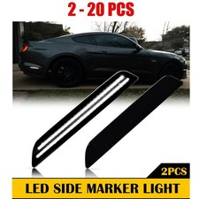 2-20X FOR 10-14 FORD MUSTANG CLEAR FRONT BUMPER SIDE MARKER LIGHT SIGNAL LAMP picture