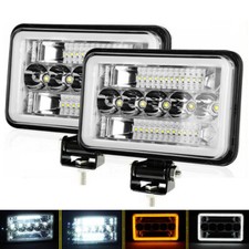 2PCS 4X6'' LED Work Lights Hi/Low Lamp Driving DRL Headlight + Mounting Brackets picture