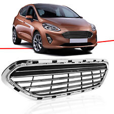 For Ford Fiesta Sedan 4-Door 2014-2019 Mesh Front Bumper Grille w/Chrome Trim picture
