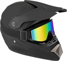 CARTMAN Adult Dirt Bike Helmet DOT Approved Matte Black Medium OPEN BOX picture